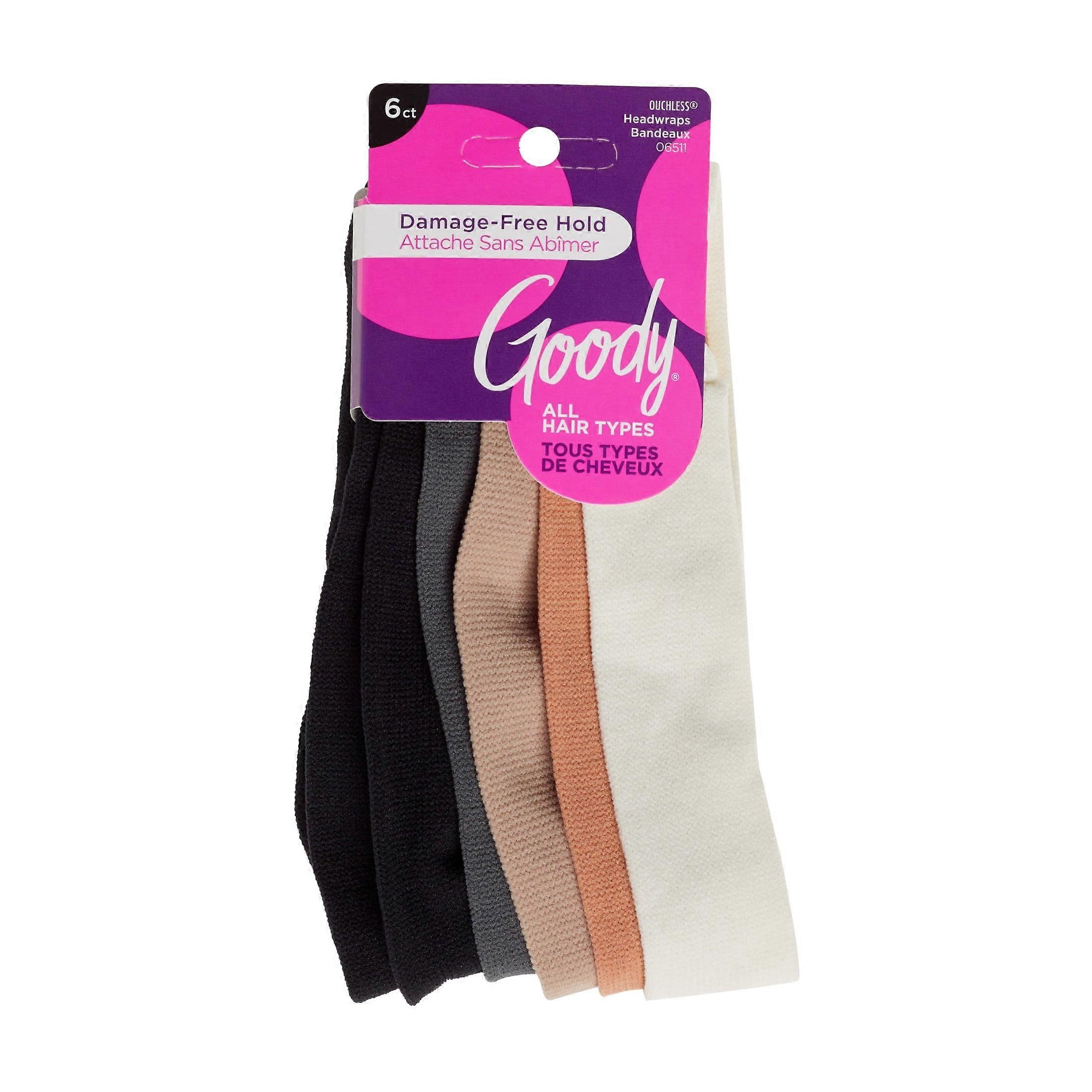 Goody Ouchless Satin Fabric Headwraps Assorted Colors 6 ct