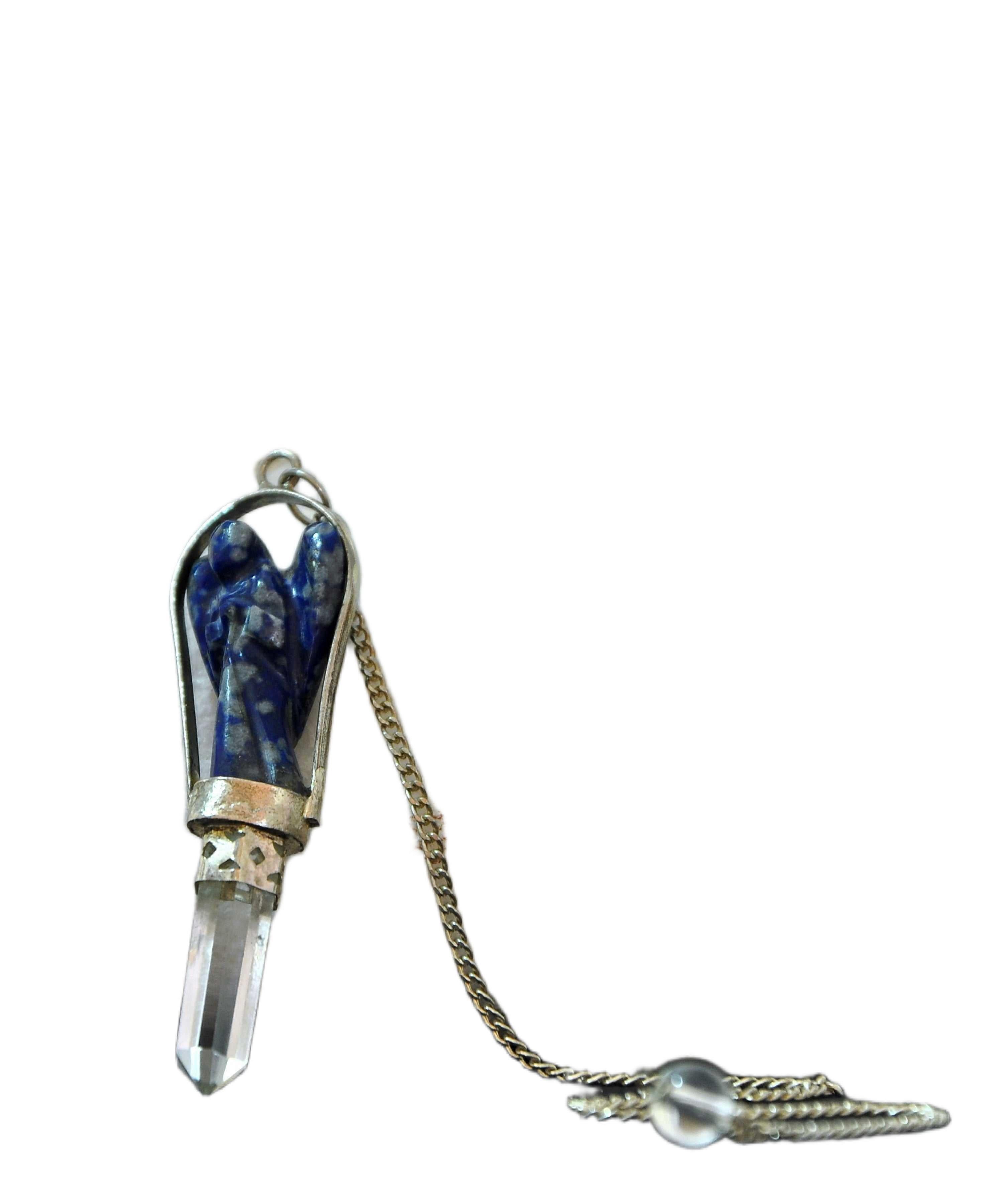 Lapis Lazuli Angel Pendulum with Point