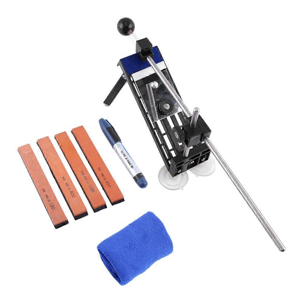 Professional Knife Sharpener, Fixed Angle Kitchen Sharpening System with 4 Stones