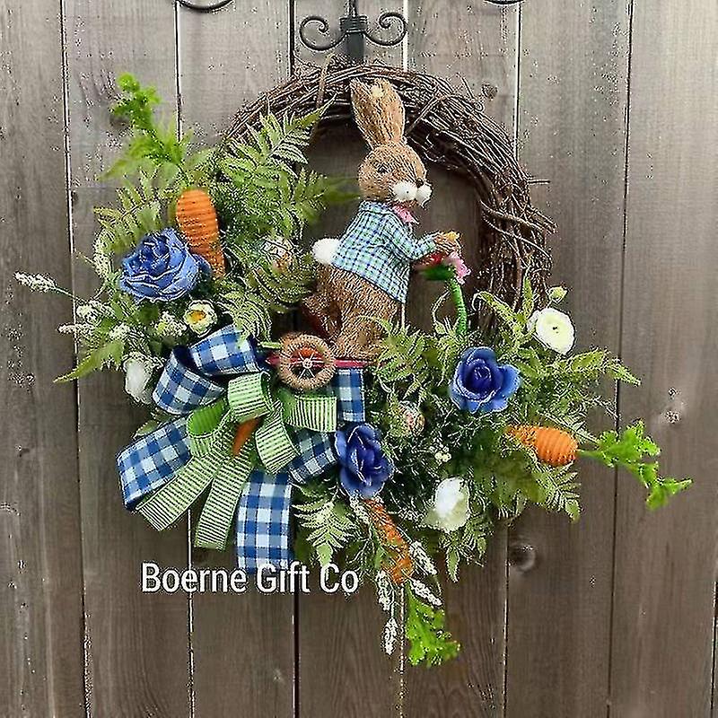 Easter Bunny Wreath Pendant Cartoon Theme Decoration Scene Layout