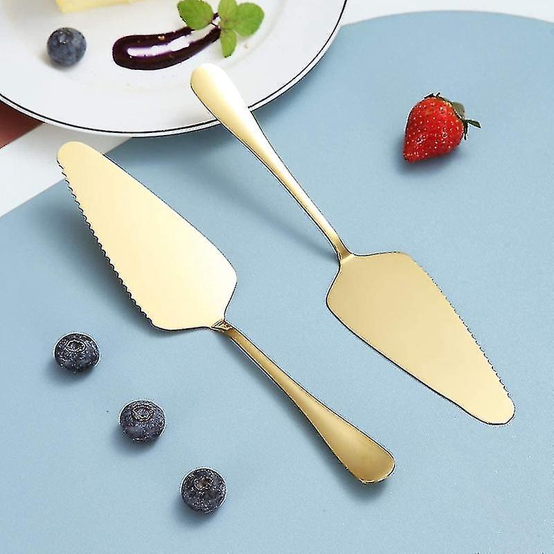 Golden Cake Pie Server, Wedding Cake Knife And Server Set,2 Pieces