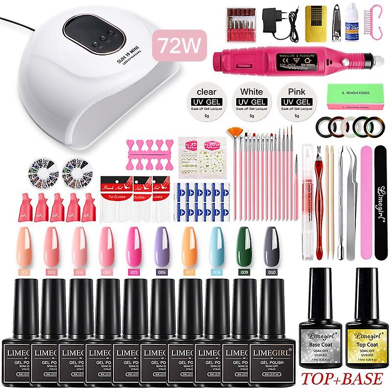 Poly Nail Gel Set For Nail Extensions Gel Nail Polish Set With Led Nail Dryer Manicure Set Kit 2
