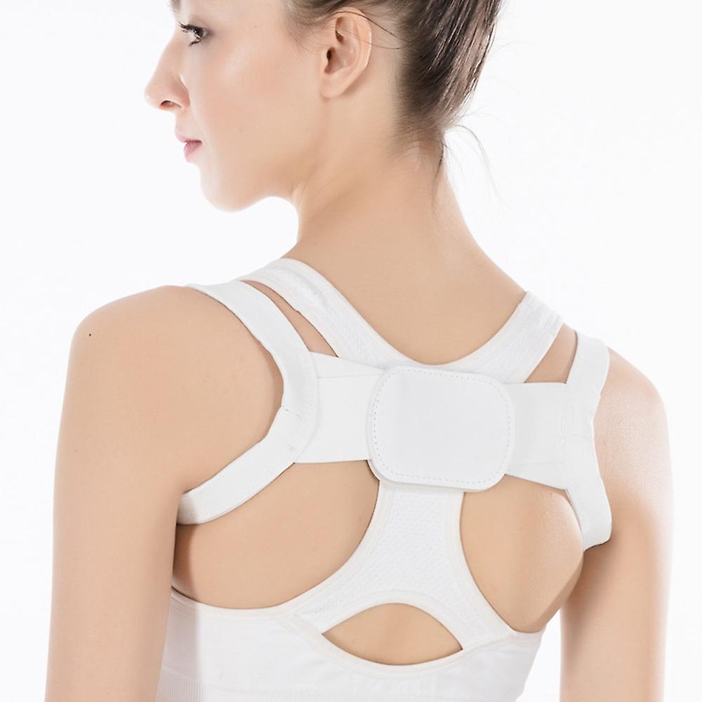 Adjustable Therapy Posture Corrector Shoulder Support Back Brace Posture Correction Back Support Shoulder Belt Massager Tool-white