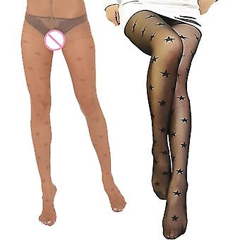 Frauen Sexy High Taille Star Print Strumpfhose Strumpfband Patchwork Stil Strumpfhosen Erotik