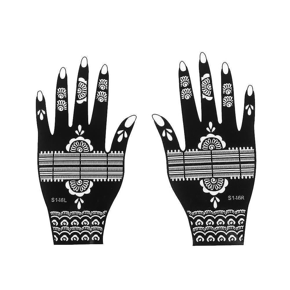 S146 1 Pairs Flower Lace H s Henna Stencil Glitter Airbrush