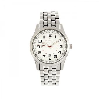 Elevon garnison armbånd Watch w/dato-sølv/hvid