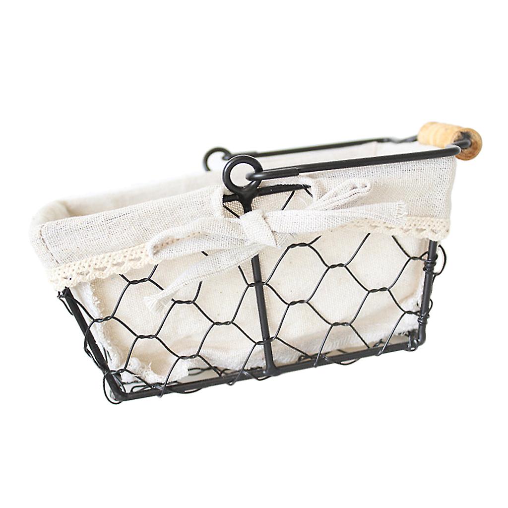 Fruit Storage Basket Desktop Sundries 17x13x8.5cm Rectangular single handle