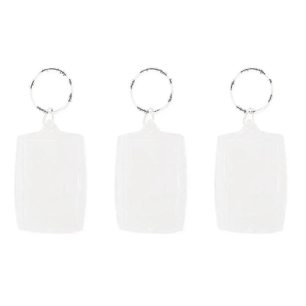 30pcs Transparent Blank Insert Photo Picture Frame Key Ring Split Keychain