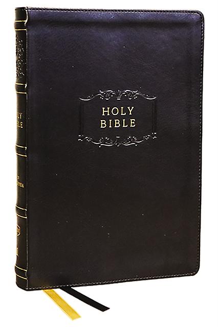 Kjv Holy Bible With Apocrypha And 73000 Centercolumn Cross References Black Leat by Thomas Nelson Leather  fine binding Book