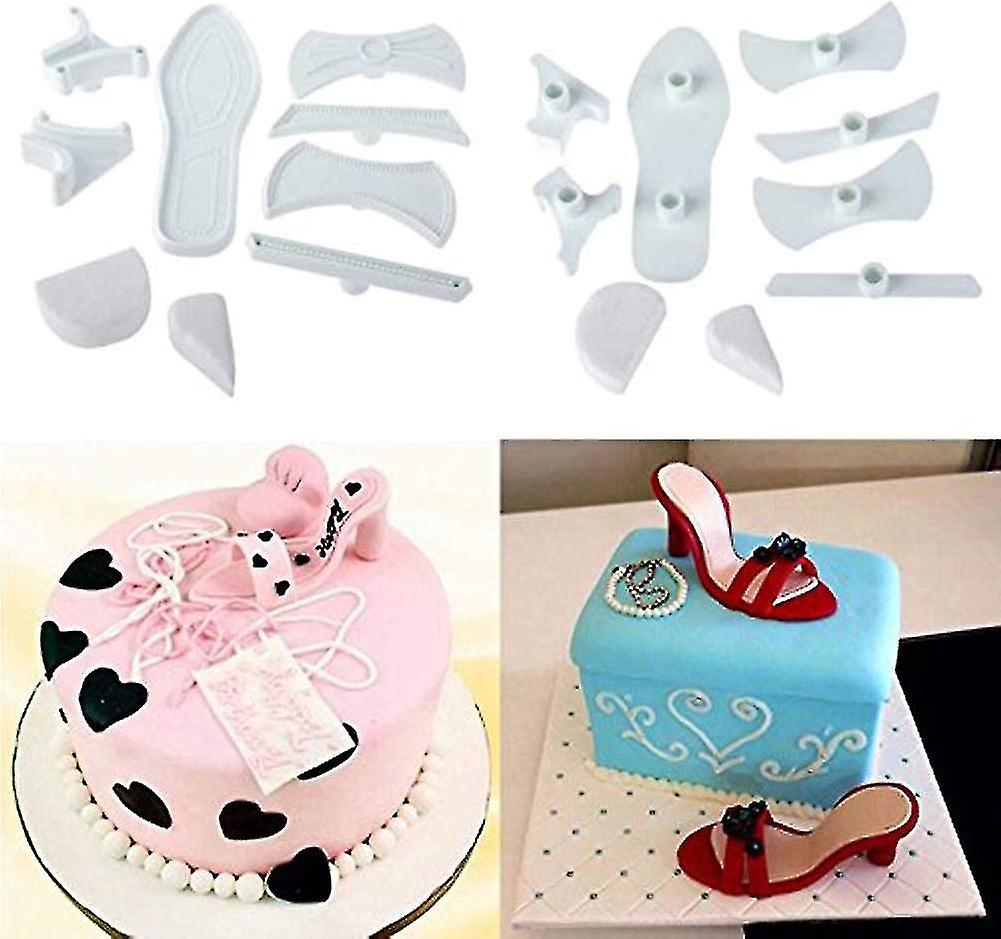 9 Stück High Heels Schuhe Kuchenschneider Form Handwerk Fondant Backform (2 Set)