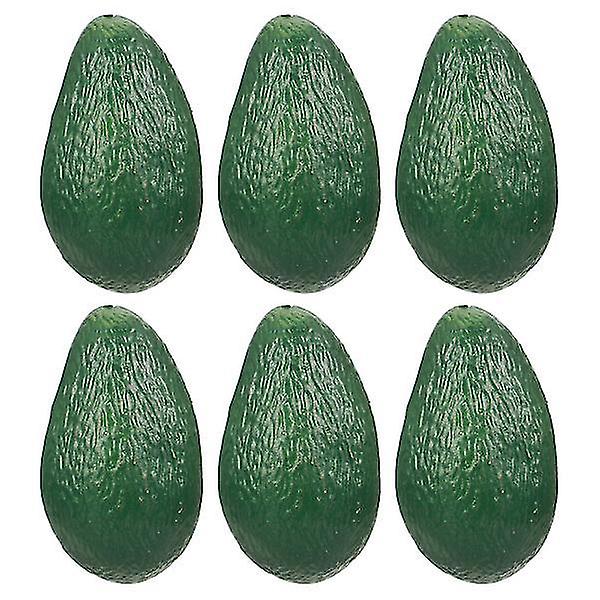 6 Pcs Realistic Artificial Avocado Adornments Fruit Decors For Home Decoration