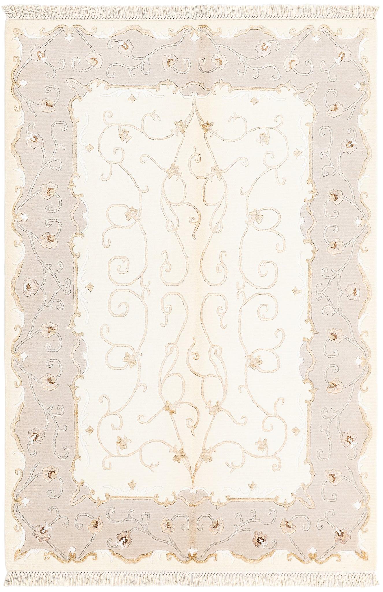 Hadorn Darya-印度 122x180 带米色手摇织机印度地毯