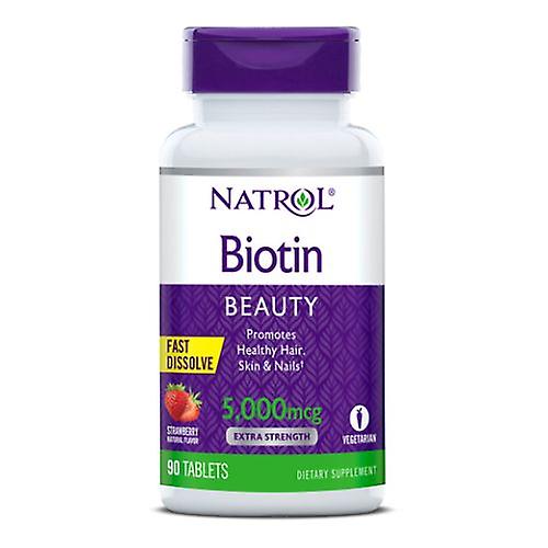 Natrol Biotin Fast Dissolve,5000 MCG ,90 TABS (Pack of 4)