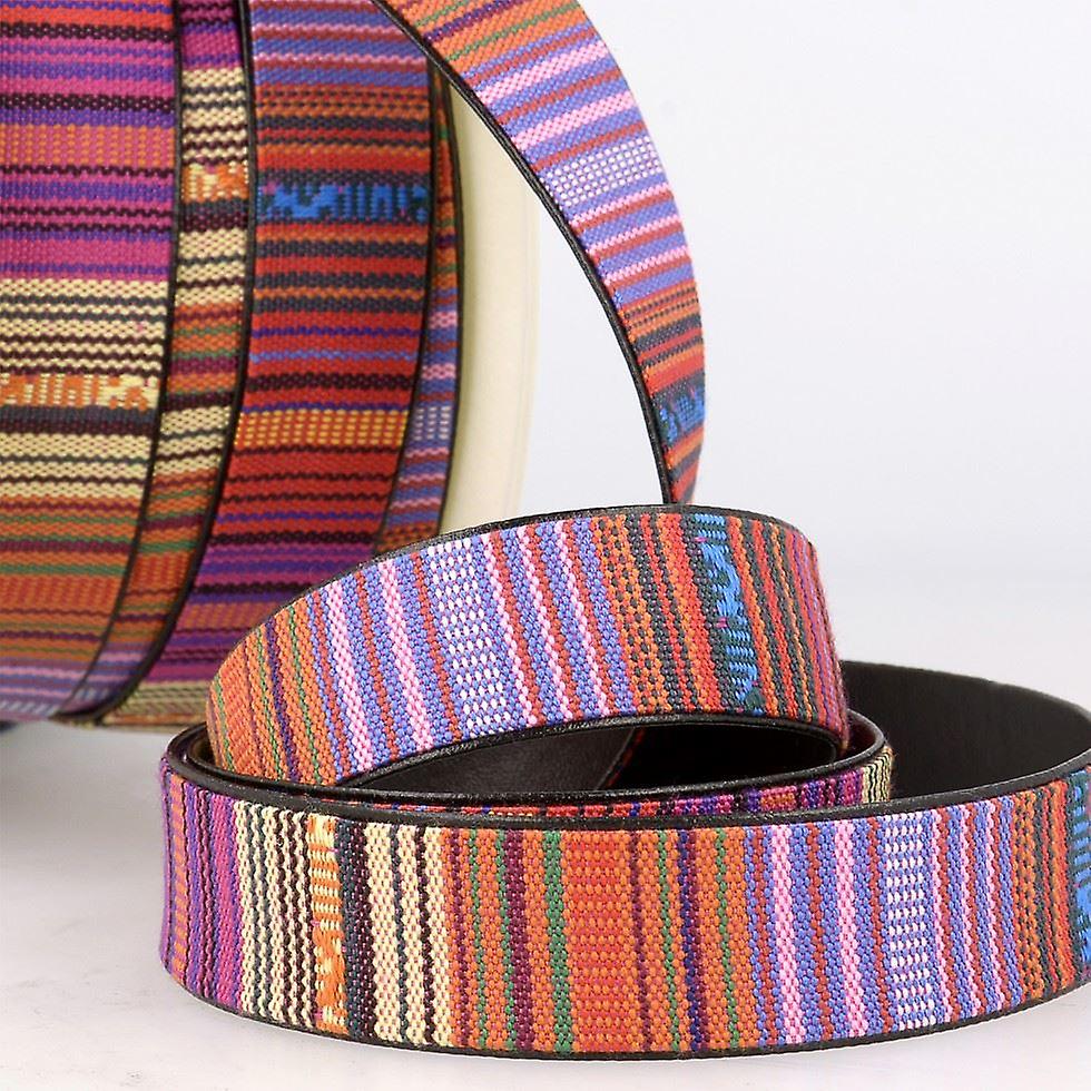 15mm Stephanoise Faux Leather Lined Webbing Multi 3 - per metre