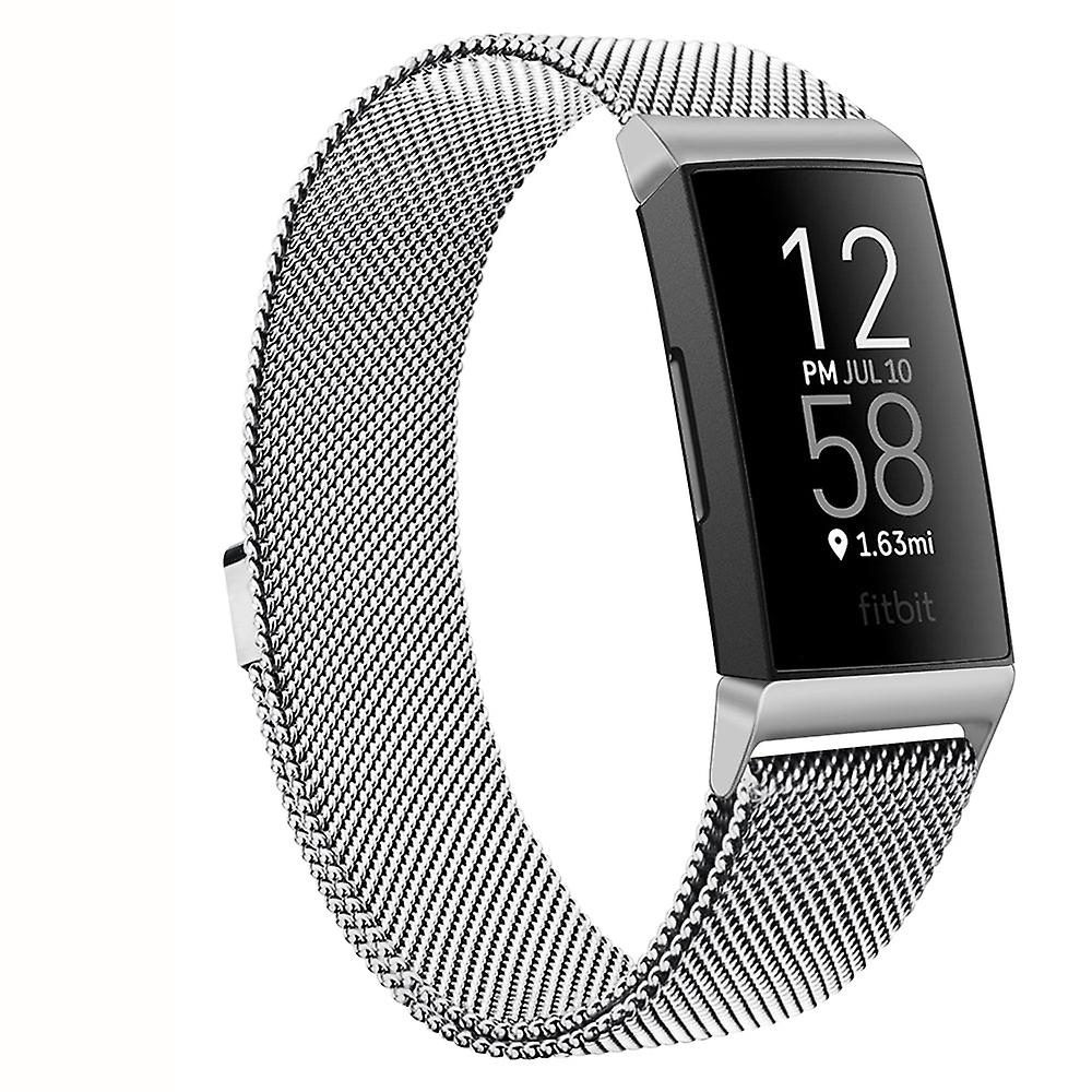 Milanese Band White Fitbit Charge Band Metal Magnetic Milanese