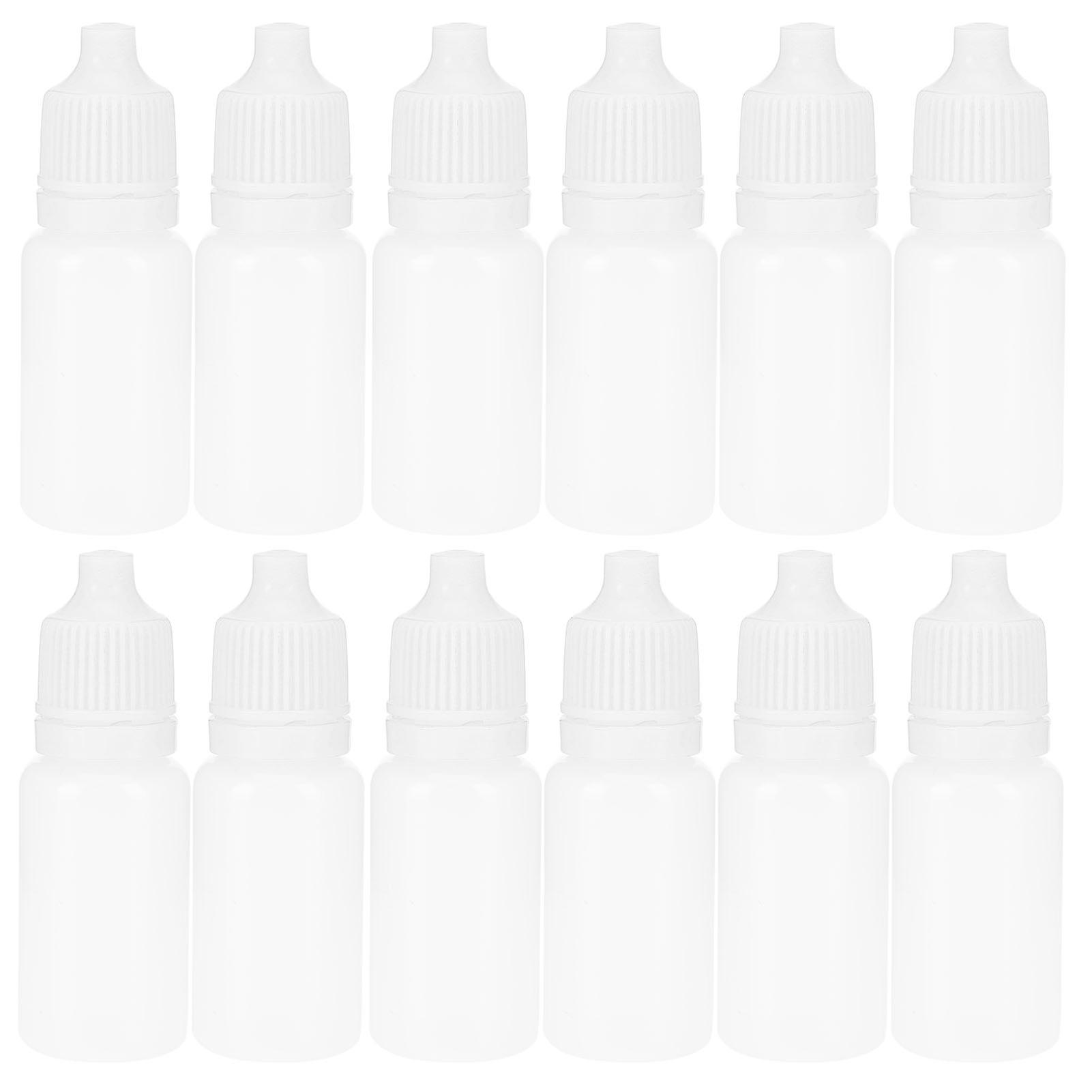 50Pcs 5ml Empty Dropper Bottles Squeezable Eye Liquid Bottle Container with Lids PlugsWhite