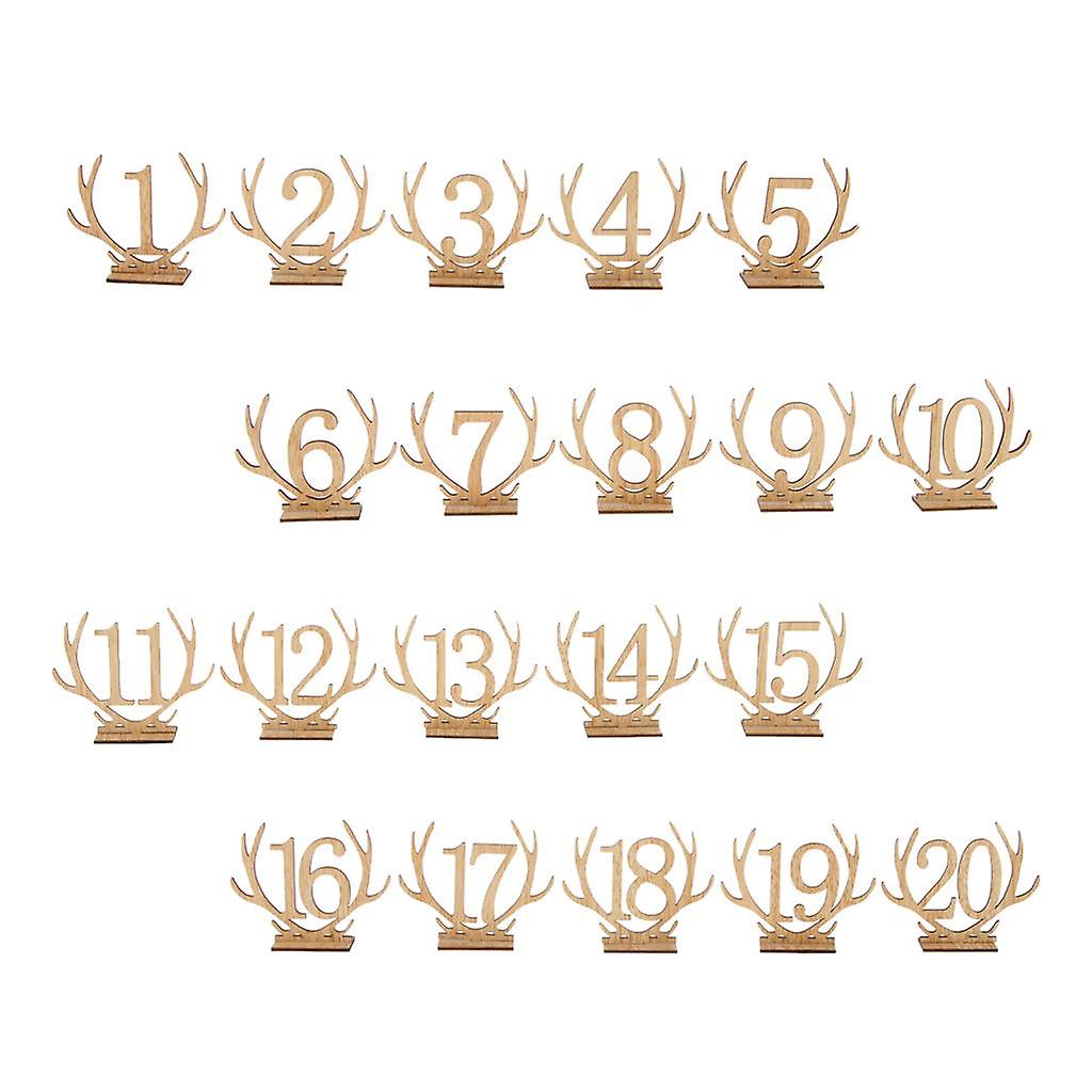 Bois de bois Autoportant 1-20 Numéro de table Signe Support Table de mariage Décor