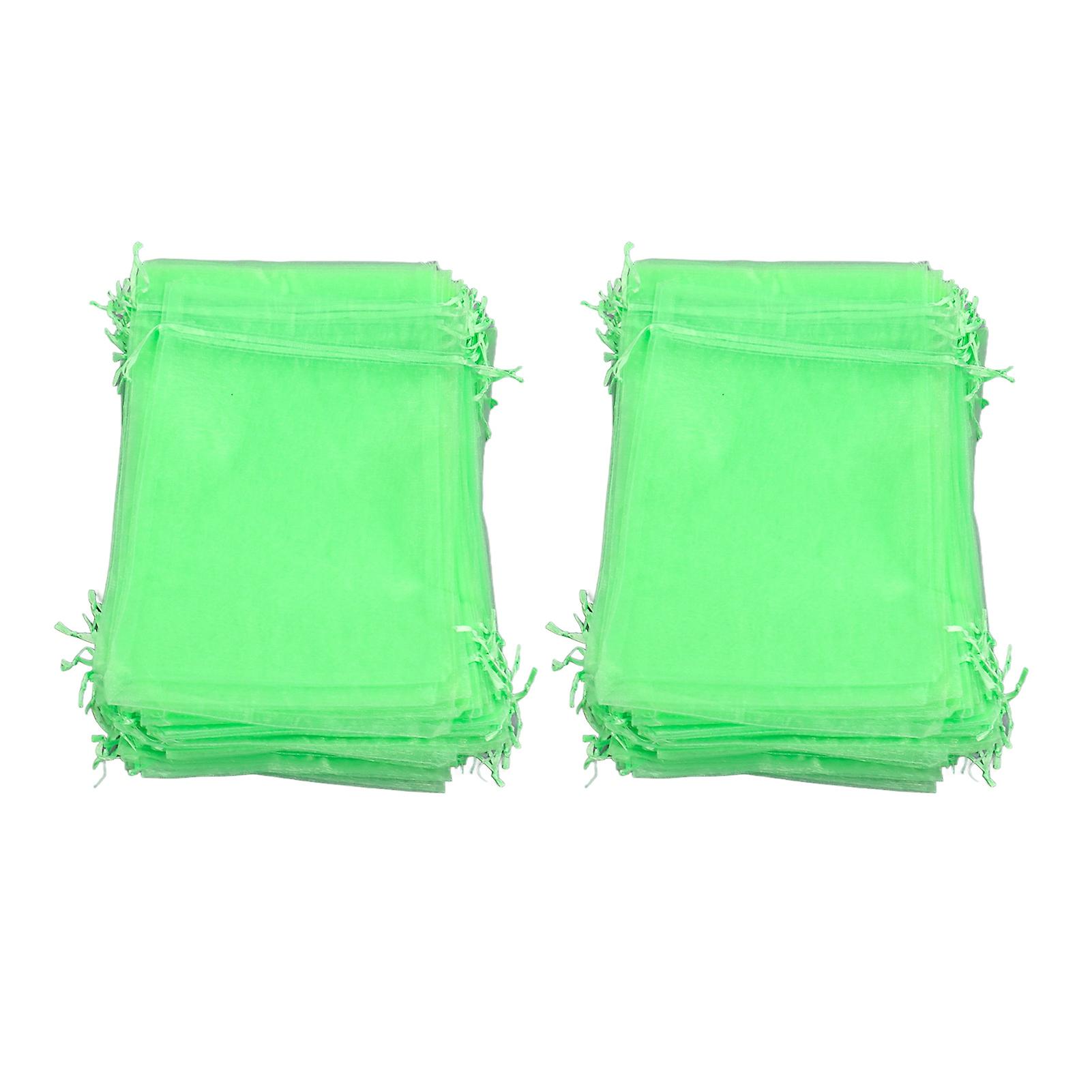100PCS Fruit Protection Netting Bag Reusable Garden Mesh Barrier Bag for Plant Flower Fruit Trees Green 10x15cm/3.9x5.9in