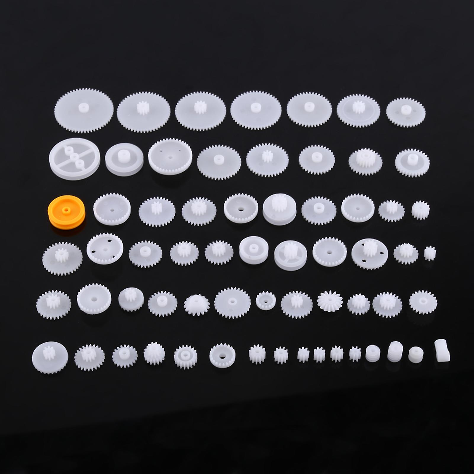 Risegun Plastic Gears Pulley Belt Worm Kits Crown Gear Set Robot Motor Toy DIY Parts(64kinds)