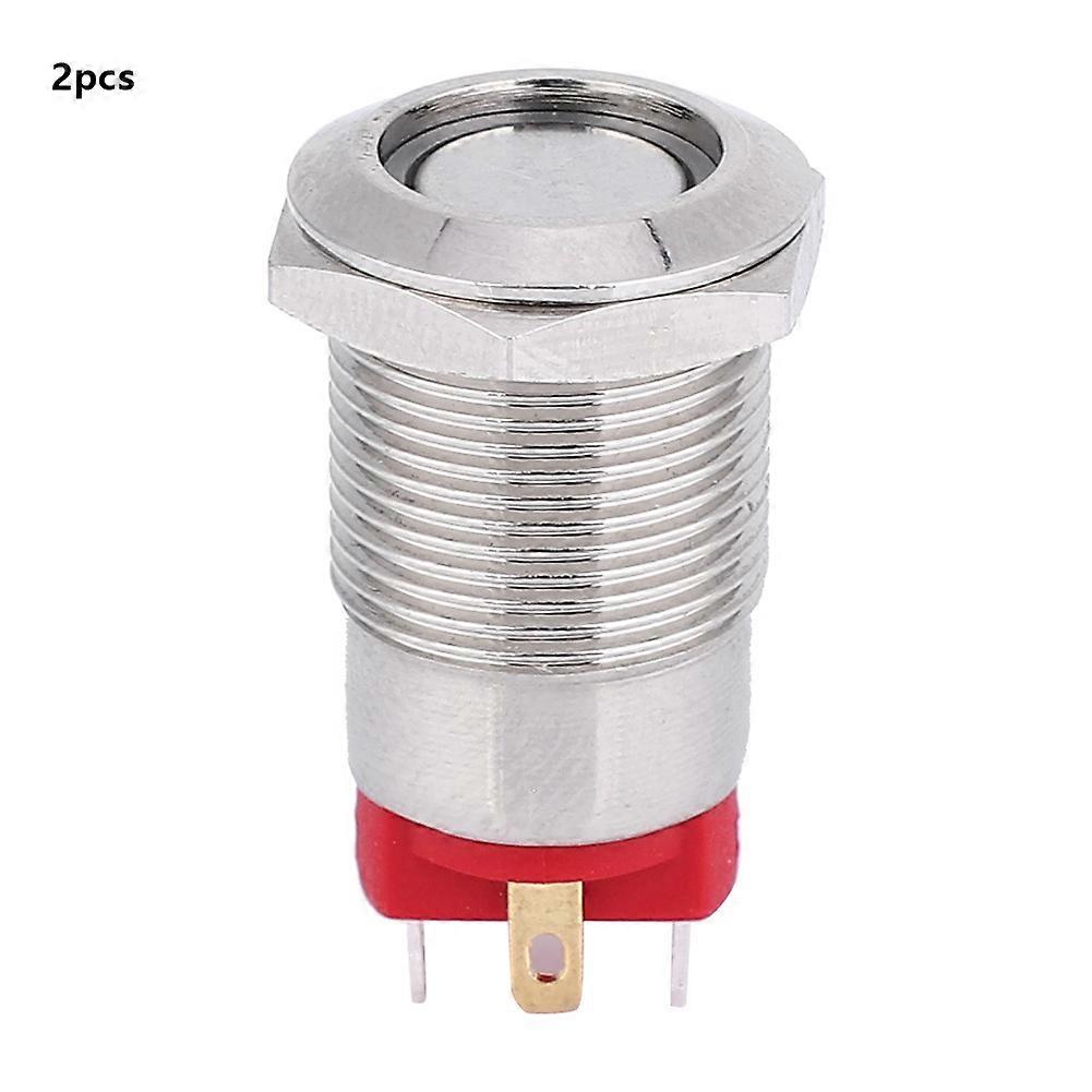 2 db 12mm 4 tűs önzáró fém gombkapcsoló LED lámpával IP66 IK09 (kék 100 ~ 240V)