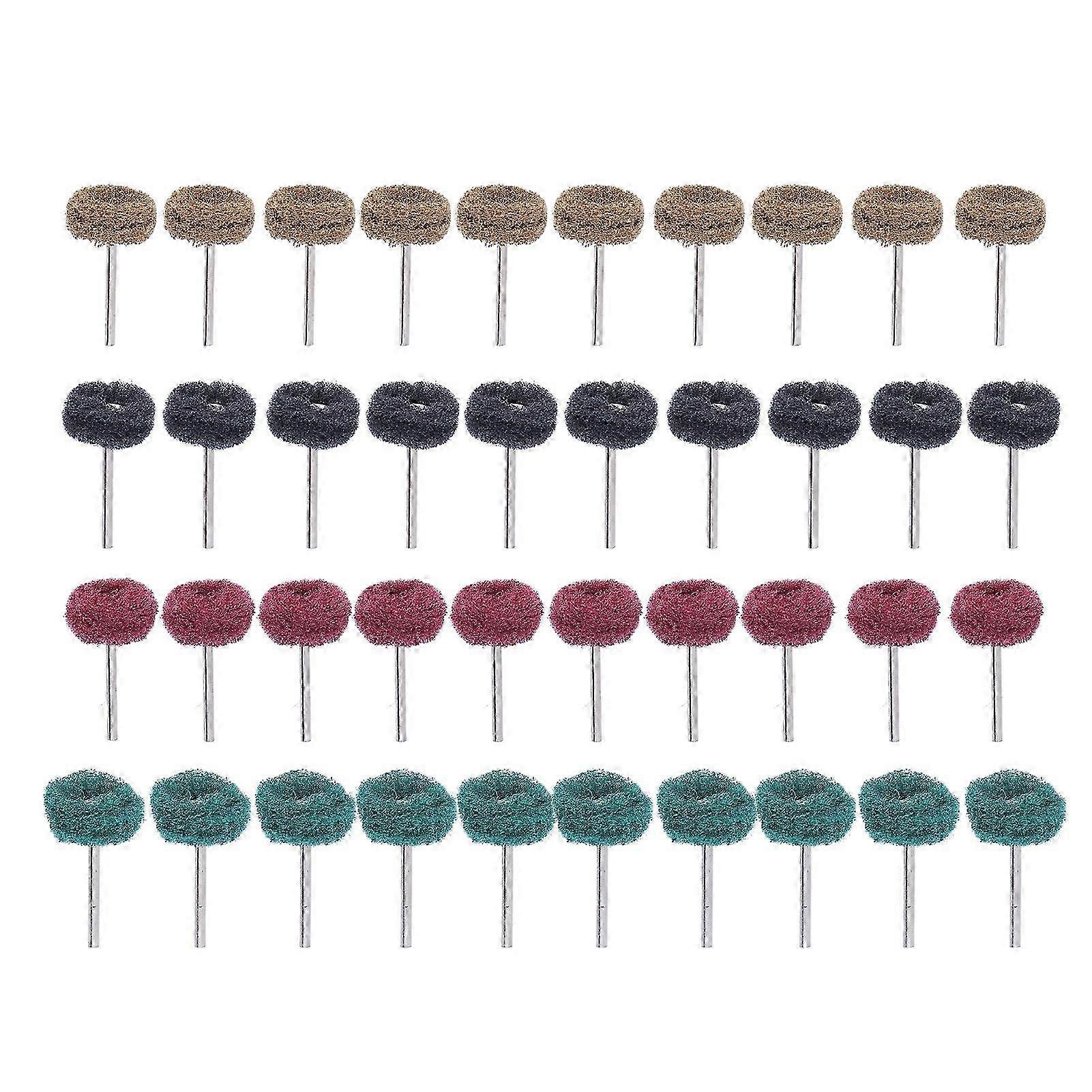 40Pcs Abrasive Wheel Buffing Polishing Set for Rotary Tool Drill Attachment Hardware 1in