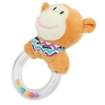 Hand Crank Plush Toy Educational Toddler Hand Rattle Puzzle Toy Appeasing Baby Gift(Monkey )
