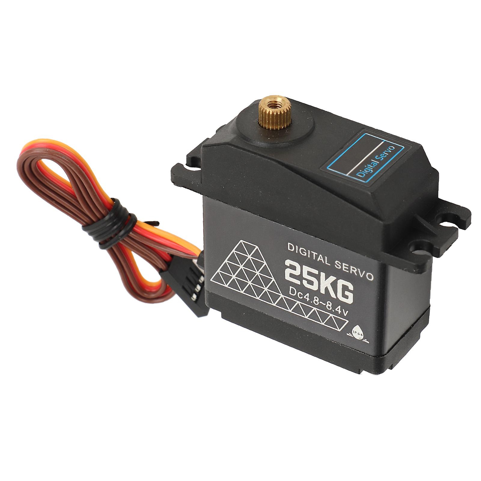 RC Digital Servo 25kg DC 4.8‑8.4V Double Ball Bearing Waterproof Digital Steering Servo for 1/10 1/12 RC Car RC Robot