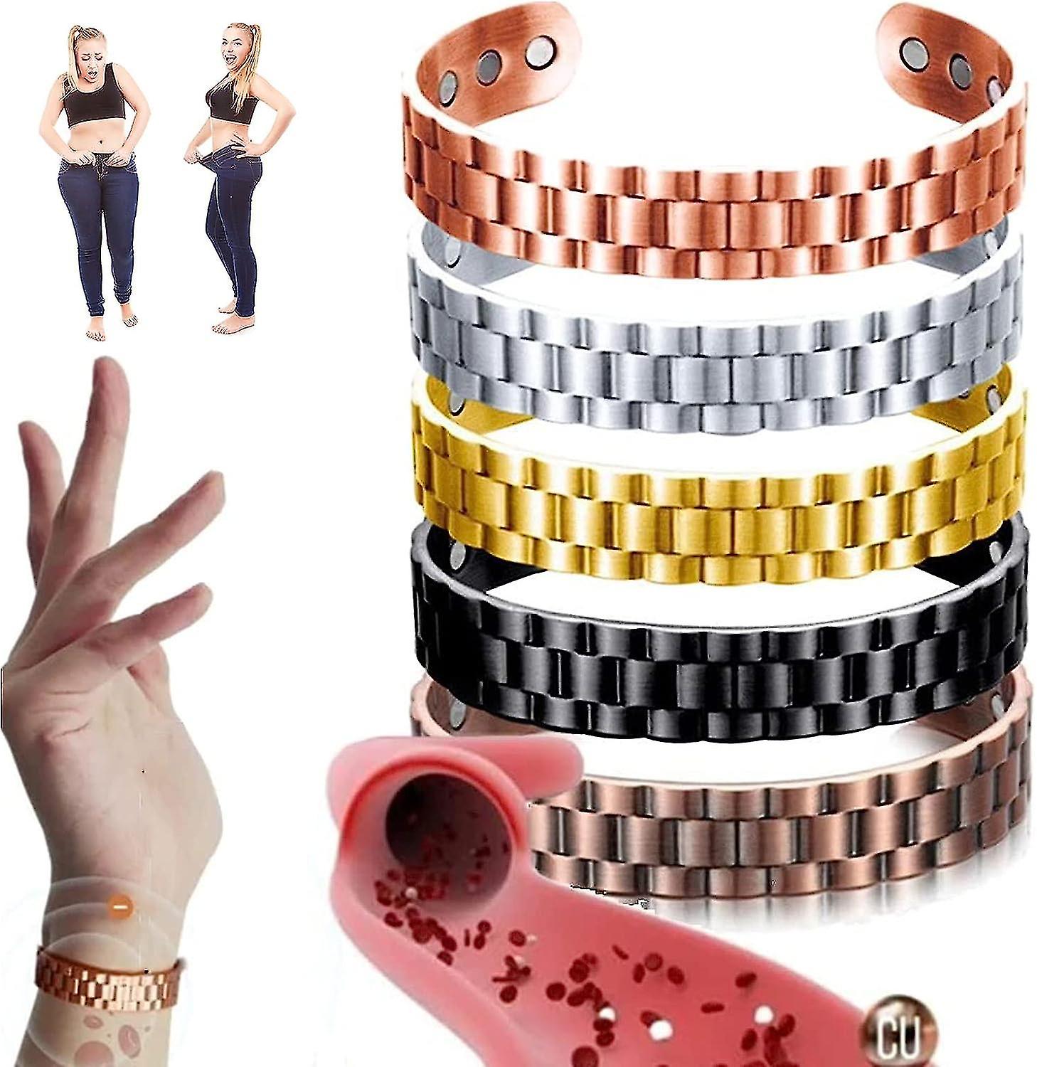 Copperheal Sugardown צמיד טיפולי-בקרת סוכר צמיד ניקוז לימפה צמיד טורמלין מגנטי