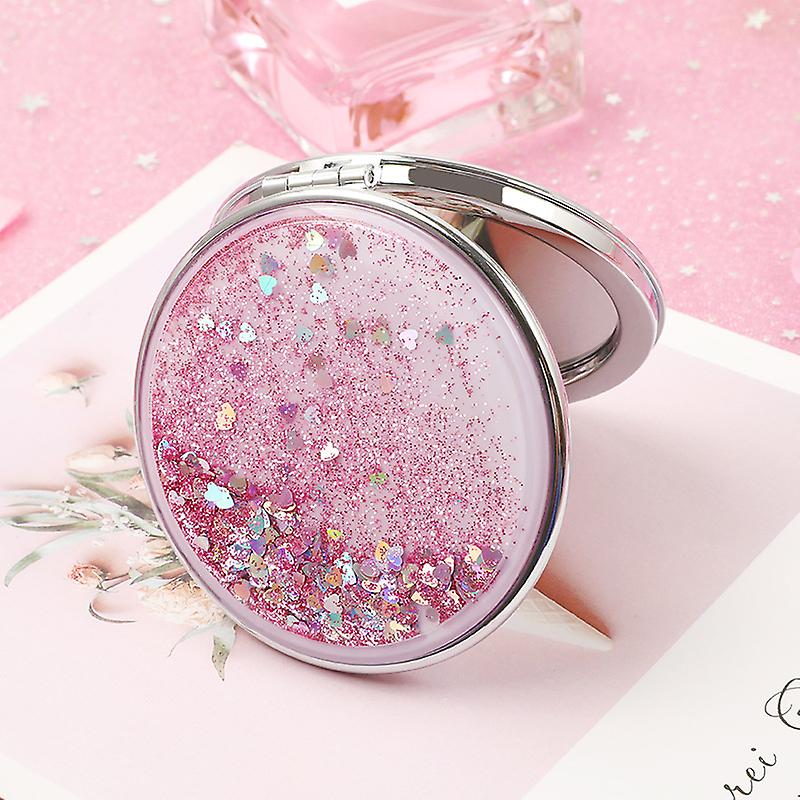 2 PCS Pocket Mirror, Compact Mirror with 1x/2x Magnification, Mini Makeup Mirrors (Square and Round)