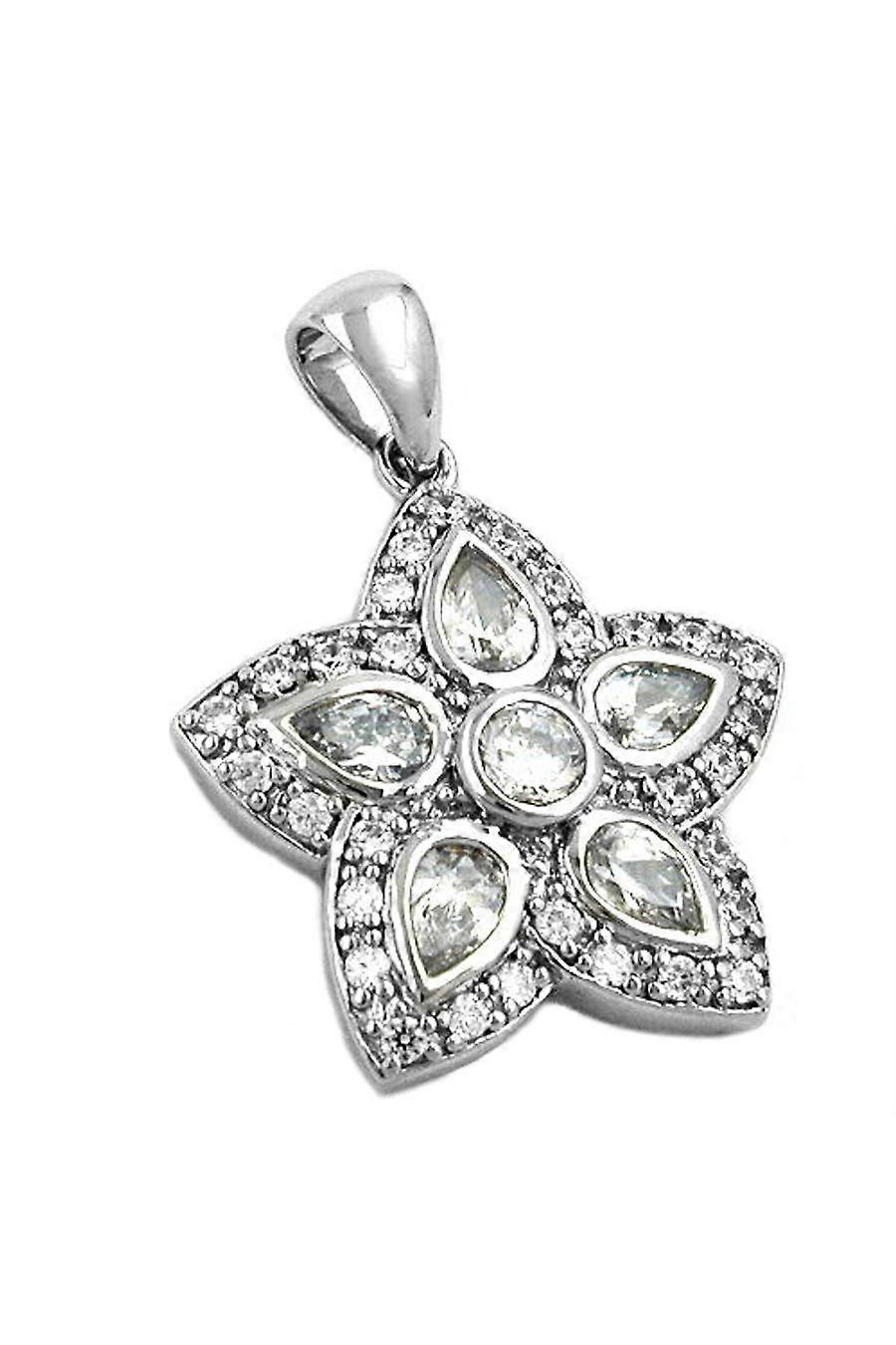 Pendant Big Flower Zirconia Silver 925 - Gl92587
