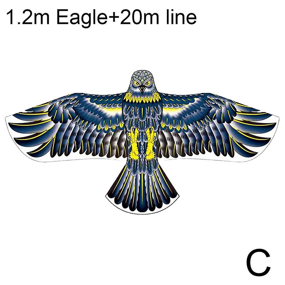 1.2m blue eagle leather head reinforcement + 20m line board (C)$Eagle kite Baotou Eagle kite bird scare bird drive