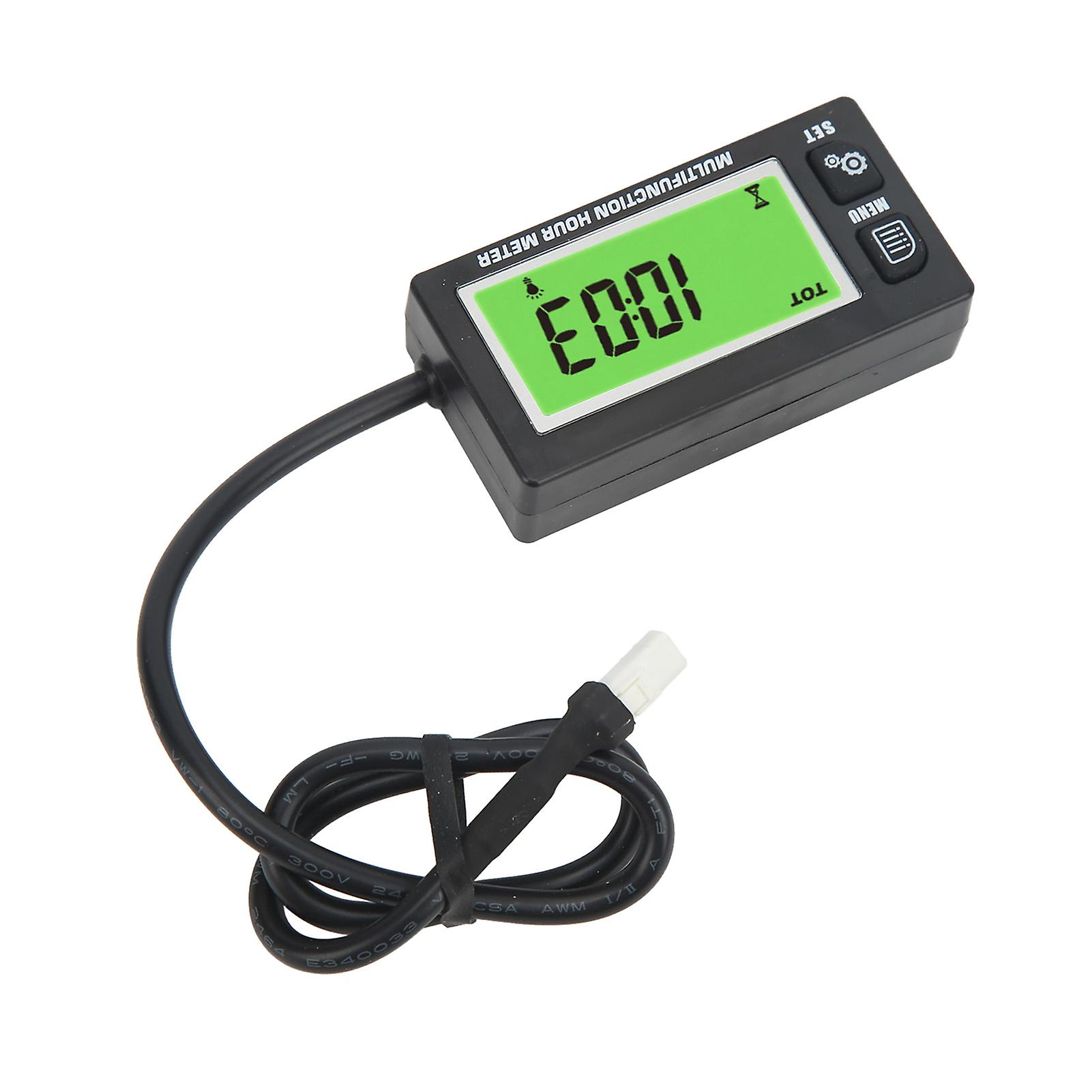 Digital Tach Hour Meter LCD Display IP65 Waterproof Timing Function for Hand Push Riding Lawn Mowers