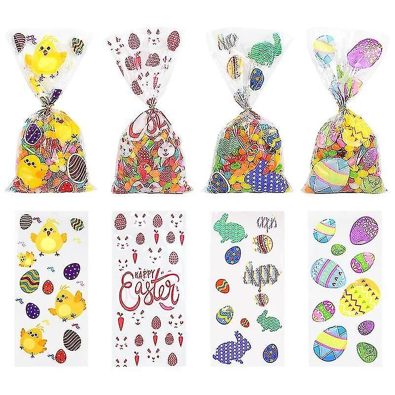 Easter Cellophane Bags, 200 Pieces Easter Gift Dessert Bags for Easter Party Supplies