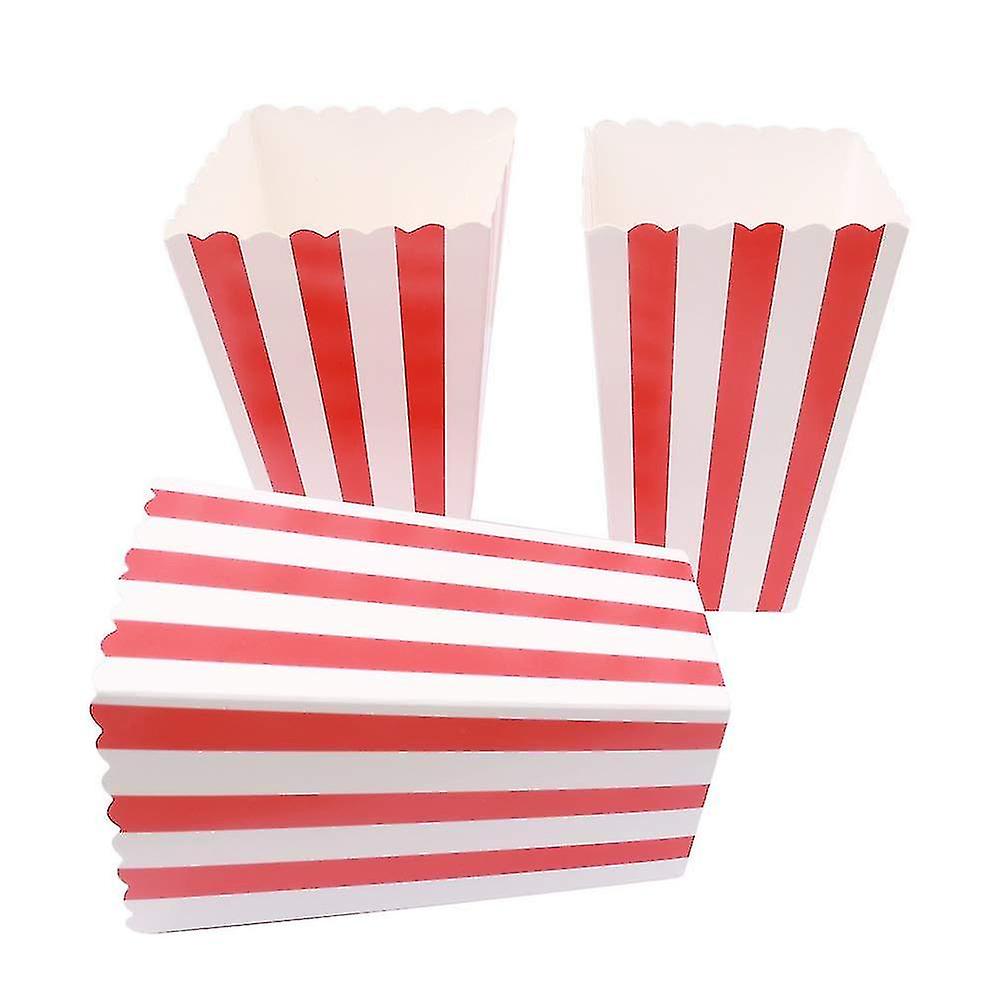 50 stk Popcornposer, Små Popcornkartoner Stribede Papir Popcornkasser Pap Slikbeholder Til Fester, Slik, Børn