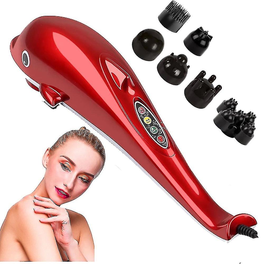 Electric Dolphin Massager Back Massage Hammer Vibration Infrared Stick Roller Cervical Body Massage