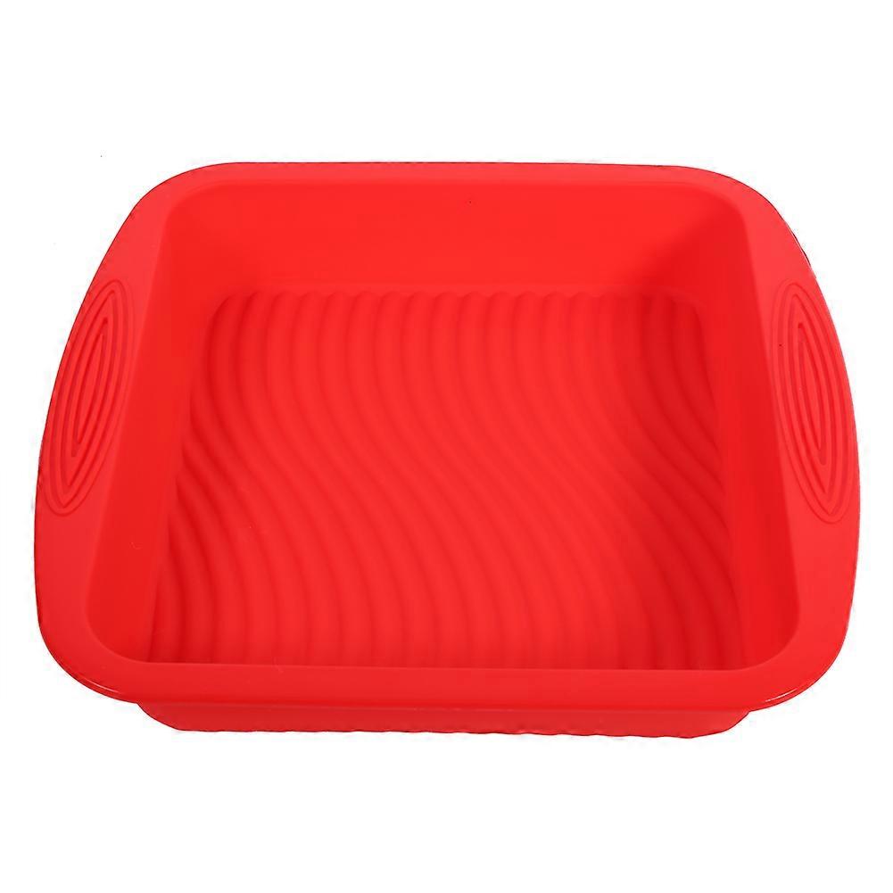 Rectangle Shape Silicone Bread Cake Mold NOn Stick Bakeware Baking Pan Mould DIY (Red)
