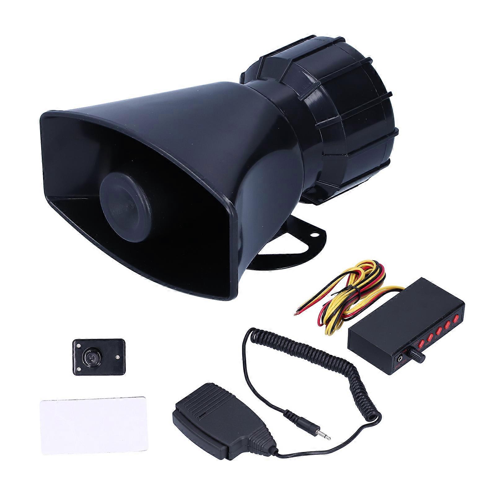 12V 100W 125DB Car Horn Megaphone 5-Sound Emergency Warning Alarm Fire Siren for Car Motorcycle