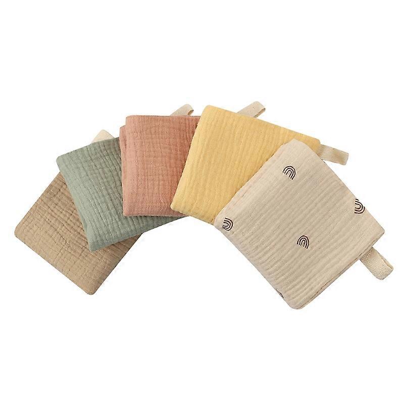 23x23cm Muslin Baby Πετσέτες με Ισχυρό Απορροφητικό Πετσέτες Προσώπου 5 Χρωμάτων