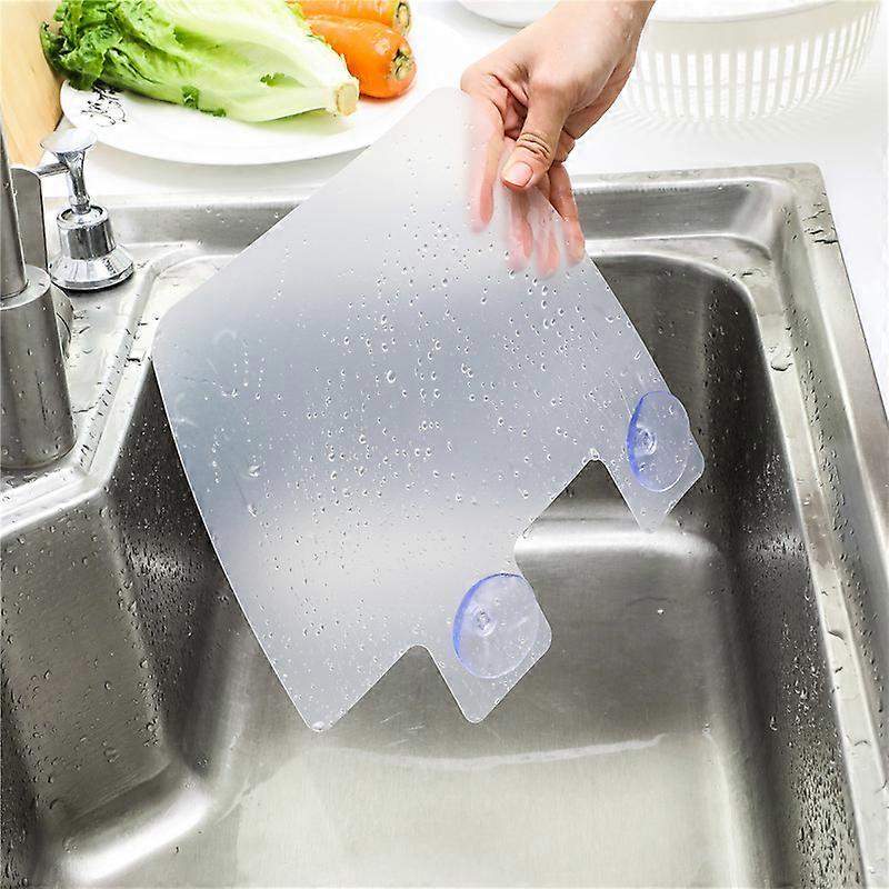 Silicone Sink Water Splash Guard w/Suction Cups for Kitchen, Bathroom. Protect Yourself From Splatter & Wet Floor. Universal for Standard Sinks.