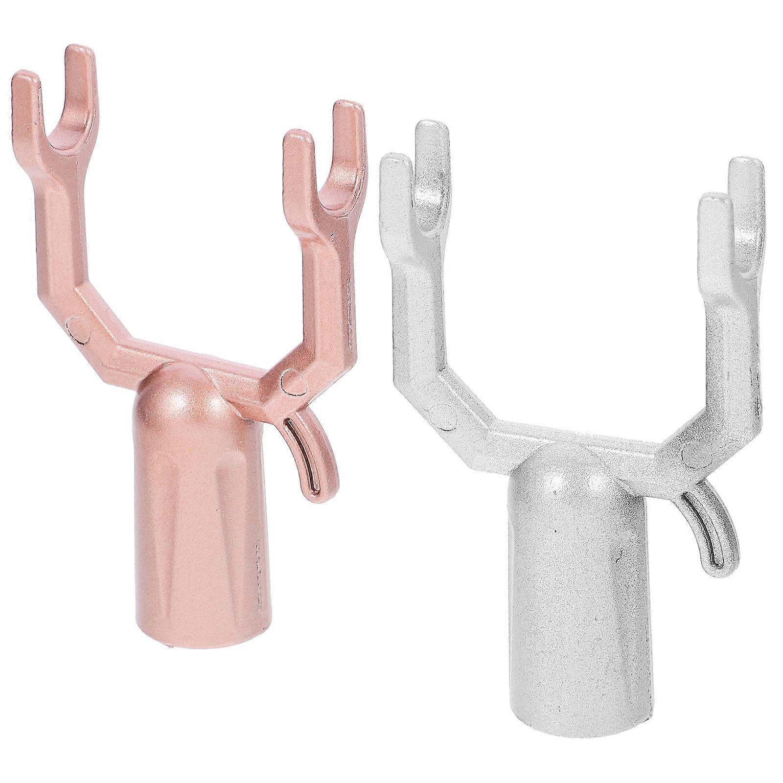 2pcs Clothes Rail Fork Drying Rack Clothes Pole Fork Replacement Clothes Drying Rod Replace Heads