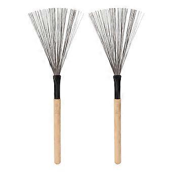 Drum Brush Steel Wire Maple Wooden Handle Percussion Tool Instrument Accessory Set Kit Wood