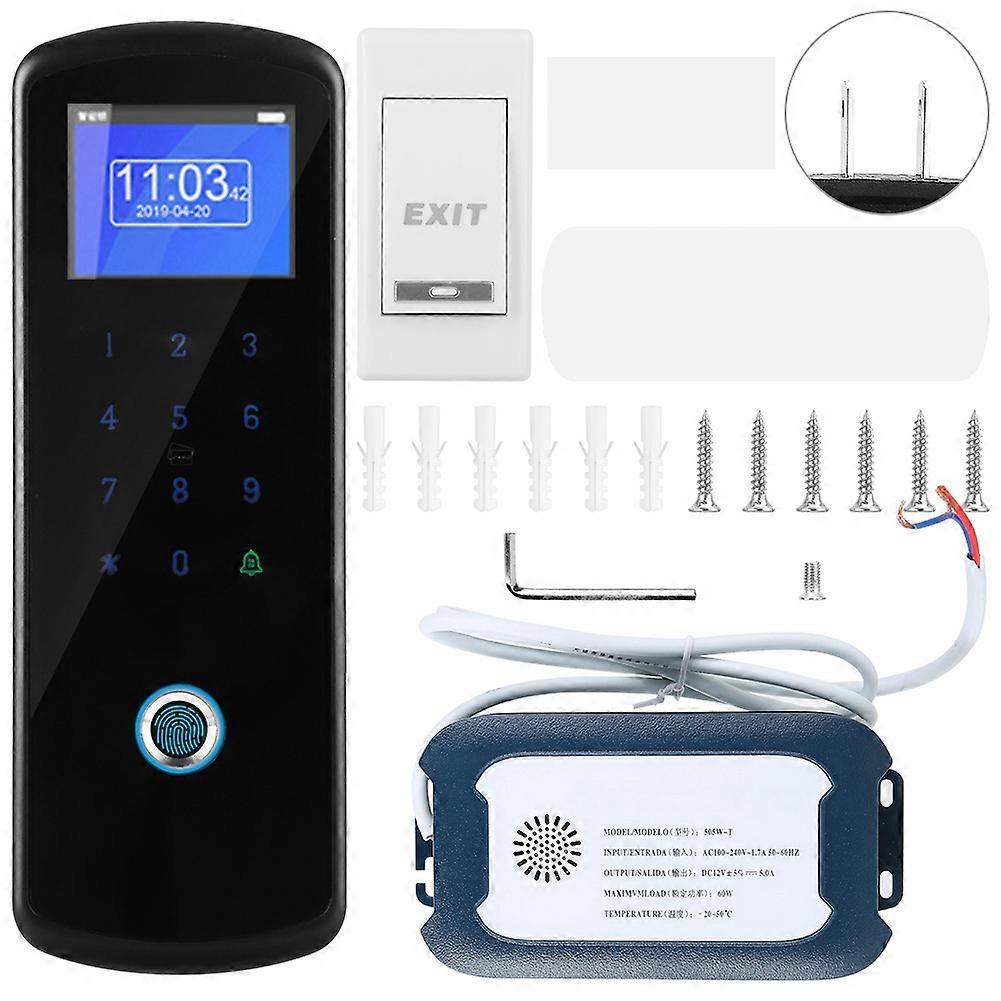 2.4g Wireless Fingerprint Id Card Password Access Control System With Exit Button(us Plug)