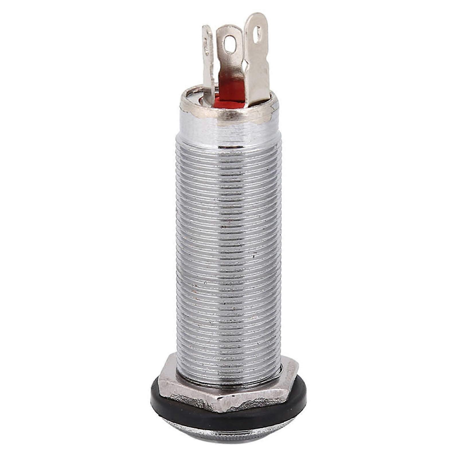 Threaded Cylinder Output Jack Plug Socket Connector 1/4inch For Electric Guitar Bass Silver
