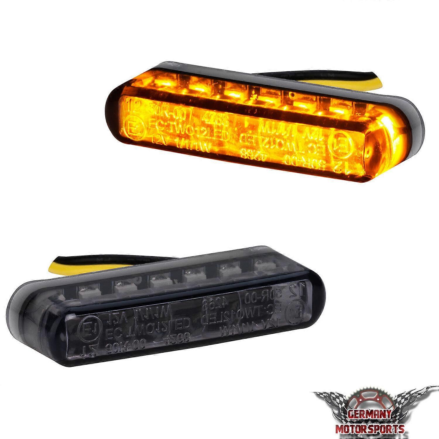LED Miniblinker universal schwarz getnt Motorrad Quad ATV Roller 12V e~geprft NO.13632
