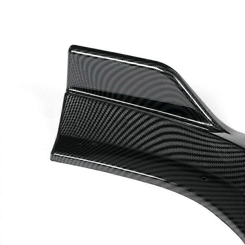 GEARTRONICS Carbon Fiber Style Front Bumper Lip Spoiler Splitter – 3-Piece Glossy Black ABS Universal Fit
