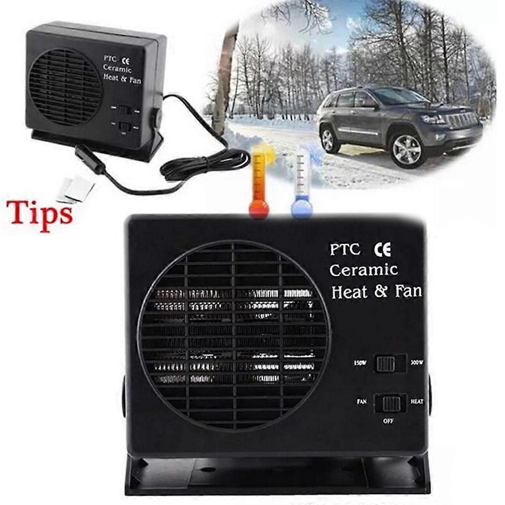 12V Auto in Electric Fan Heater 300W Defroster Demister Quick