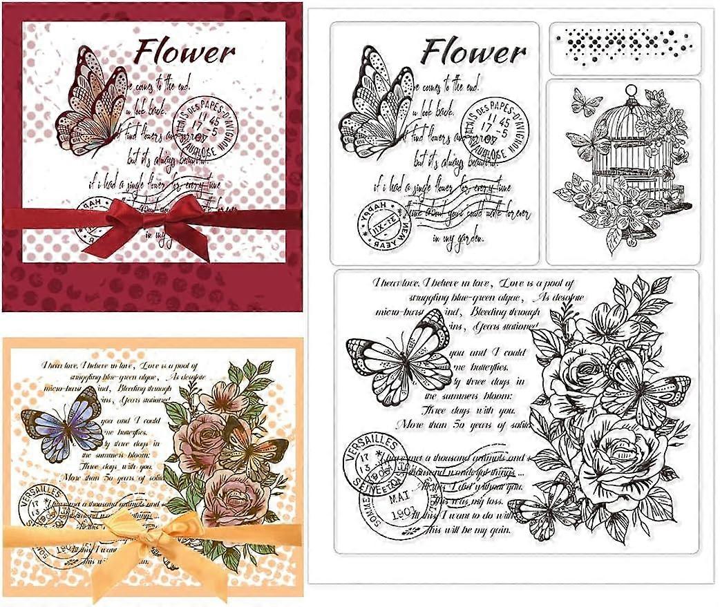 1Sheet Butterfly Silicone Clear Stamps