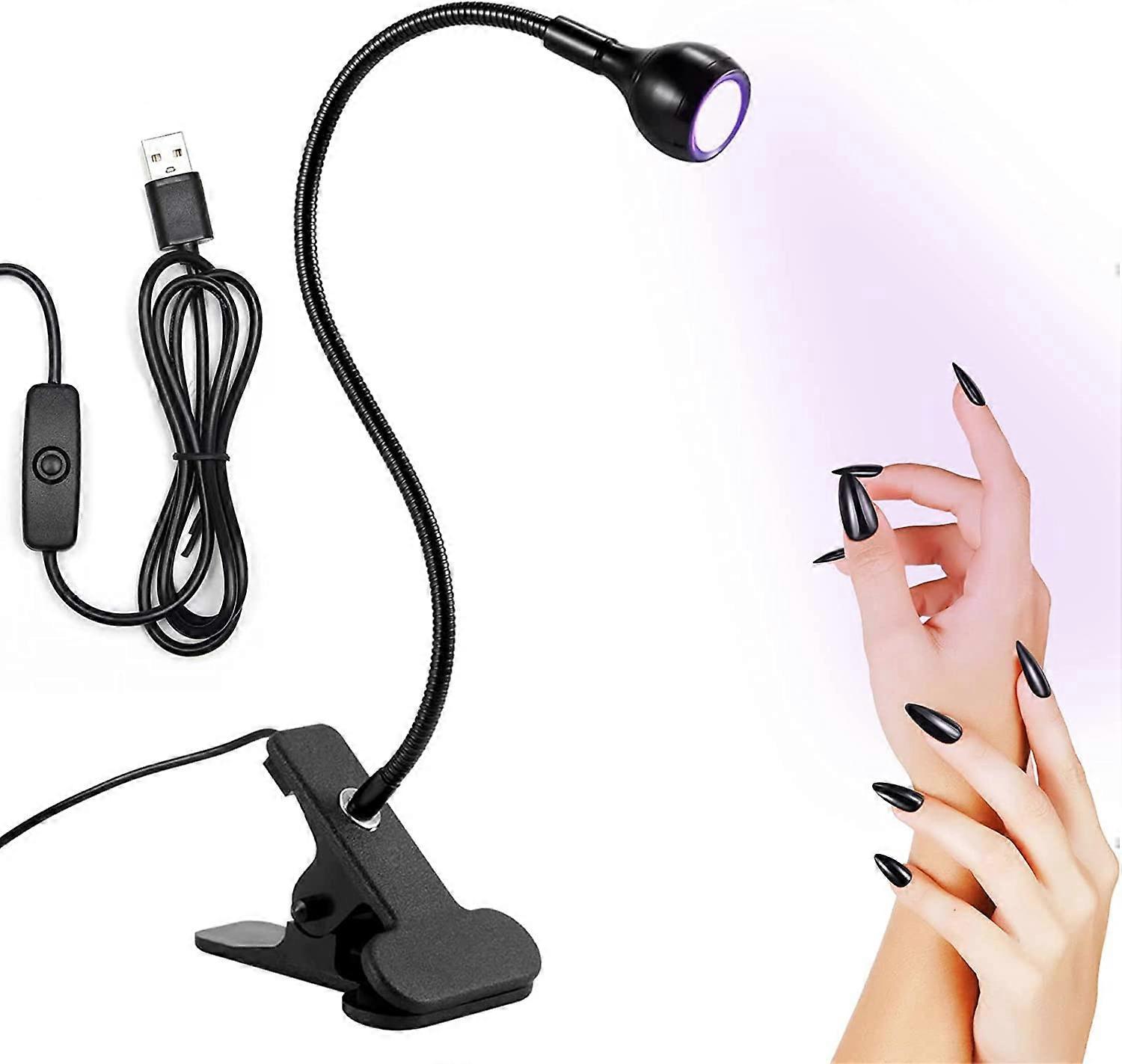 Nail Dryer Lamp, 3W Glue Curing Lamp with Adjustable Head, Ultraviolet Glue Lamp for Suitable for Dry Finger Manicure
