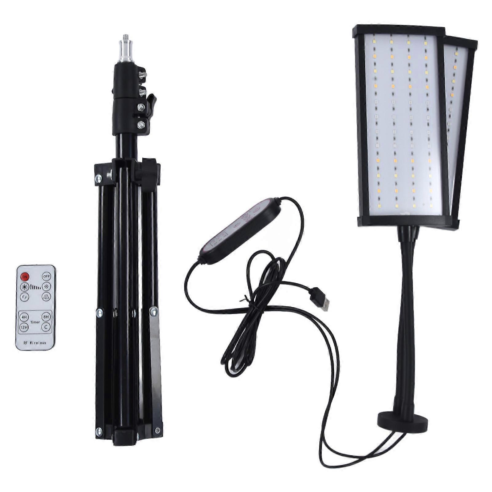 LED Plant Grow Light USB Dimmable Plant Lamp Full Spectrum Timer Function with Tripod and Remote Control for Garden and Greenhouse