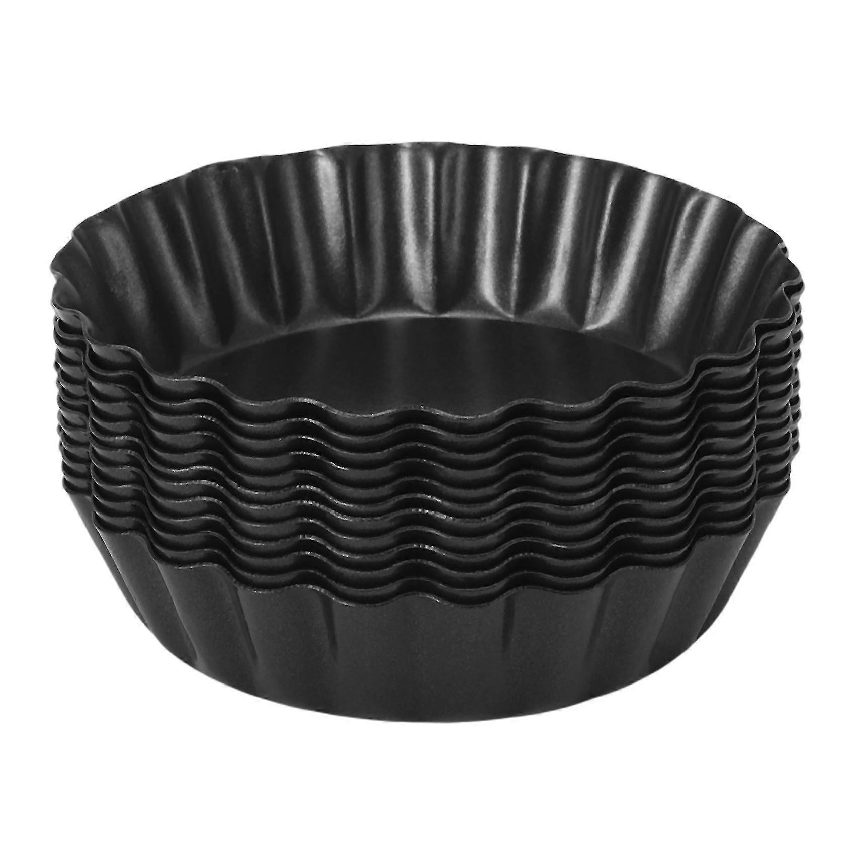 12 Pcs Egg Tart Molds, 3inch Mini Tart Pans Removable Bottom, Cupcake Cake Muffin Mold Tin Pan Baki